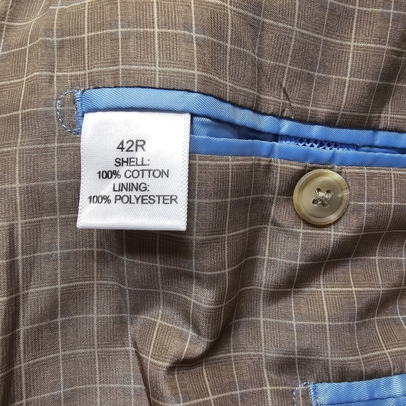 Made By Cam Newton Cordoroy Blazer Sport Coat 100% Cotton Double Vent Brown 42R - Picture 7 of 7